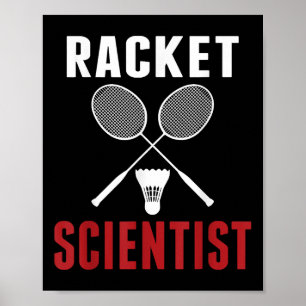 Schläger-Wissenschaftler Lustiger Badminton-Mama-P Poster