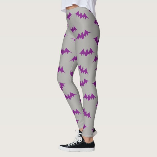 Schlägerconfetti-Gamaschen lila/Grau Leggings (Links)