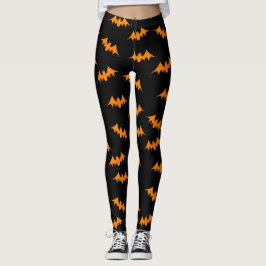 Schlägerconfetti-Gamaschen orange/Schwarzes Leggings