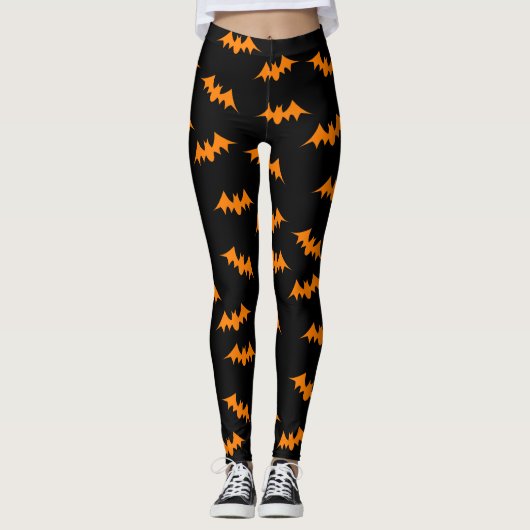 Schlägerconfetti-Gamaschen orange/Schwarzes Leggings (Vorderseite)