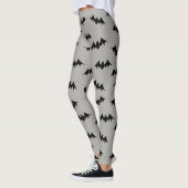 Schlägerconfetti-Gamaschen-Schwarzes/Grau Leggings (Links)