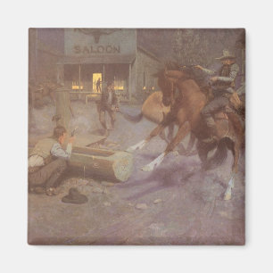 Schlägerei im Roundup Saloon von Bill Gollings Magnet