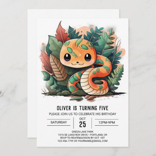 Schlägerei Python Wildlife Einladung zum Geburtsta (Vorne/Hinten)