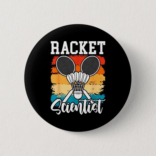 Schlägerschläger - Badminton-Spieler Athlet Shuttl Button (Vorderseite)