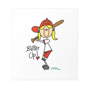 Schlagfertige Mädchen Baseball T-Shirts und Gesche Notizblock