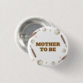 Schlagmann Baseball Mutter Wird Baby Shower Button (Vorne & Hinten)