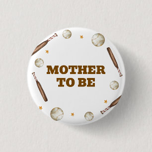Schlagmann Baseball Mutter Wird Baby Shower  Button