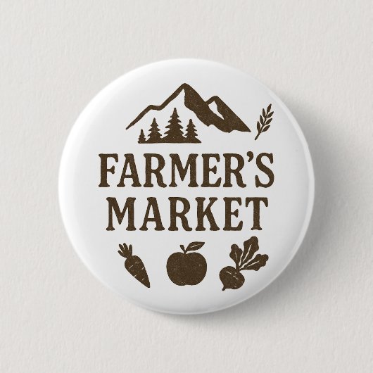 Schlägt Karotte Apfel Bauernmarkt Button (Vorderseite)