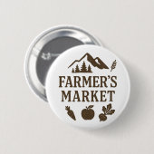 Schlägt Karotte Apfel Bauernmarkt Button (Vorne & Hinten)