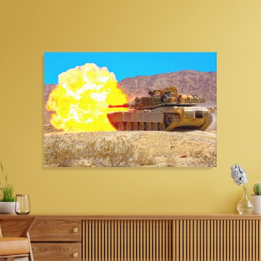 SCHLAGTANK - M1 Abrams 24x36 Leinwanddruck (Insitu (Wohnzimmer))