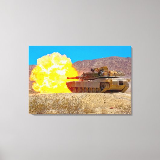 SCHLAGTANK - M1 Abrams 24x36 Leinwanddruck (Vorderseite)