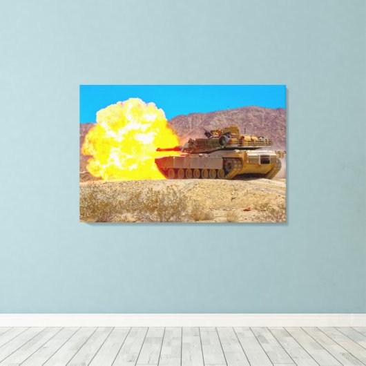 SCHLAGTANK - M1 Abrams 24x36 Leinwanddruck (Insitu (Holzboden))