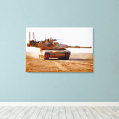 SCHLAGTANK - M1 Abrams 24x36 Leinwanddruck (Insitu (Holzboden))