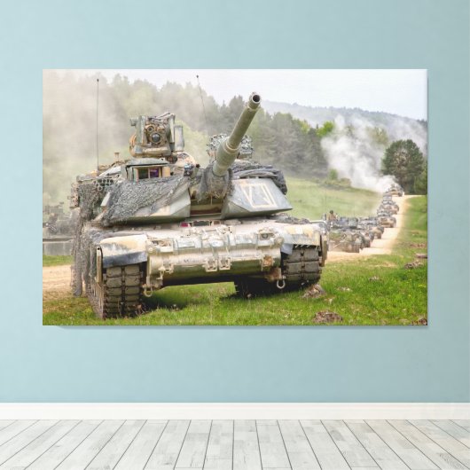 SCHLAGTANK - M1 Abrams 32 x 48 Leinwanddruck (Insitu (Holzboden))
