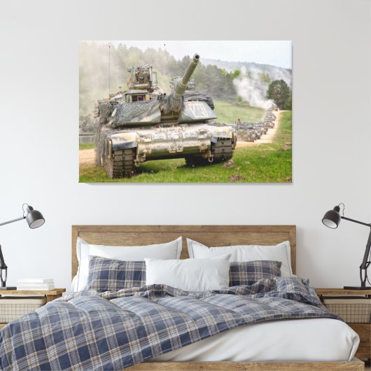 SCHLAGTANK - M1 Abrams 32 x 48 Leinwanddruck (Insitu (Schlafzimmer))