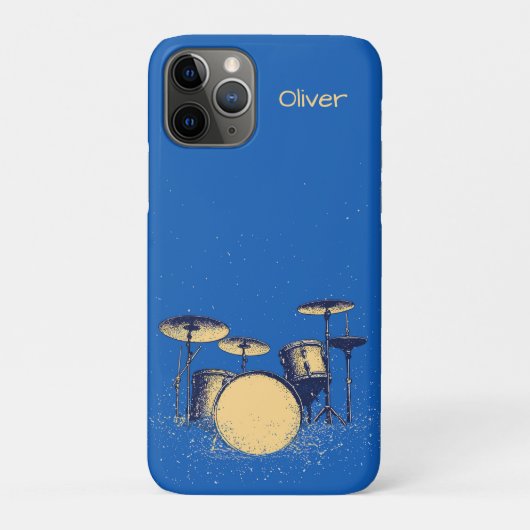 Schlagzeug auf Blau Case-Mate iPhone Hülle (Rückseite)