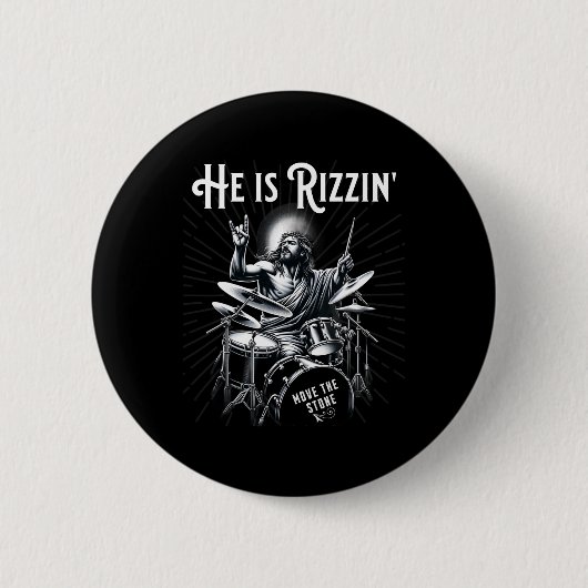 Schlagzeug Drum Funny Rizz Er Rizzin Jesus Drum Button (Vorderseite)