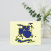 Schlagzeug Drums ~ Drummer Postkarte (Stehend Vorderseite)