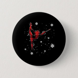 Schlagzeug karierte Weihnachten Button