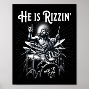 Schlagzeug Lustiges Rizz Er ist Rizzin Jesus Drum Poster