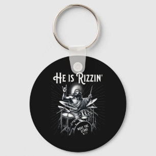 Schlagzeug Lustiges Rizz Er ist Rizzin Jesus Tromm Schlüsselanhänger
