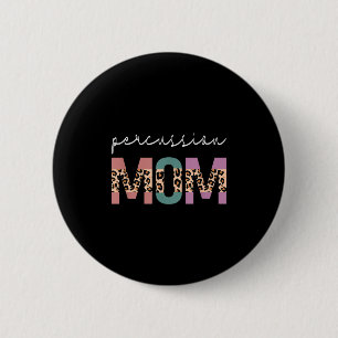 Schlagzeug Mama Funny Drum Drummer Mama Leopard Button