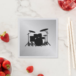 Schlagzeug-Musik-Design Serviette
