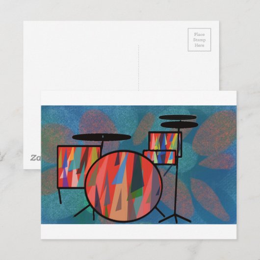 Schlagzeug Postkarte (Vorne/Hinten)