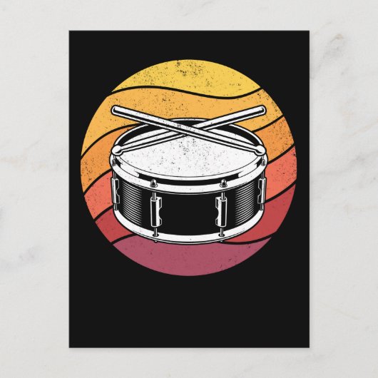 Schlagzeug Retro Drums Lover Drummer Postkarte (Vorderseite)