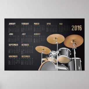 Schlagzeug Set 2016 Kalender Poster
