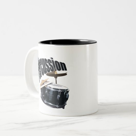 Schlagzeug/Snare Zweifarbige Tasse (Vorderseite Links)