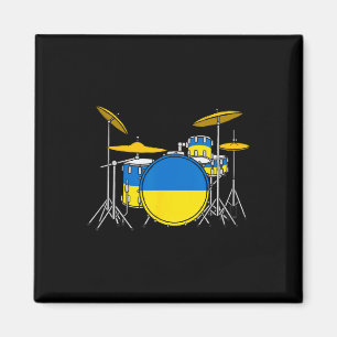 Schlagzeug Ukrainische Flagge Ukraine Schlagzeuger Magnet