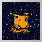 Schlagzeug und Sternenhimmel Poster (Vorne)