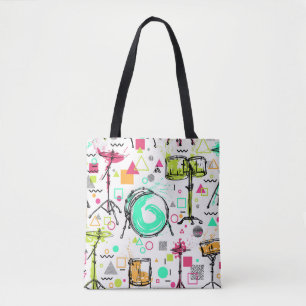 Schlagzeug: Watercolor Memphis Retro. Tasche