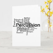 Schlagzeug Word Cloud Black Text Karte (Gelbe Blume)