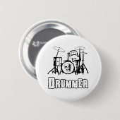 Schlagzeuger Button (Vorne & Hinten)