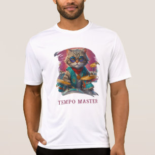 *~* Schlagzeuger Cool Cat AP91 ROTER Schlagzeuger T-Shirt