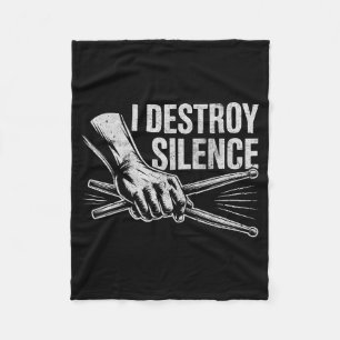 Schlagzeuger Drummer I Destroy Silence Drumming L Fleecedecke
