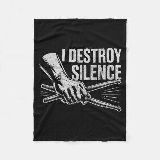 Schlagzeuger Drummer I Destroy Silence Drumming L Fleecedecke