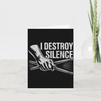Schlagzeuger Drummer I Destroy Silence Drumming L Karte
