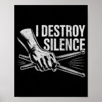 Schlagzeuger Drummer I Destroy Silence Trommeln L