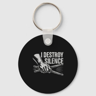 Schlagzeuger Drummer I Destroy Silence Trommeln L Schlüsselanhänger