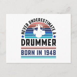 Schlagzeuger geboren 1948 80. Geburtstag Schlagzeu Postkarte