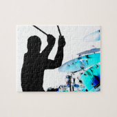 Schlagzeuger haftet in den umgewandelten Trommeln Puzzle (Horizontal)