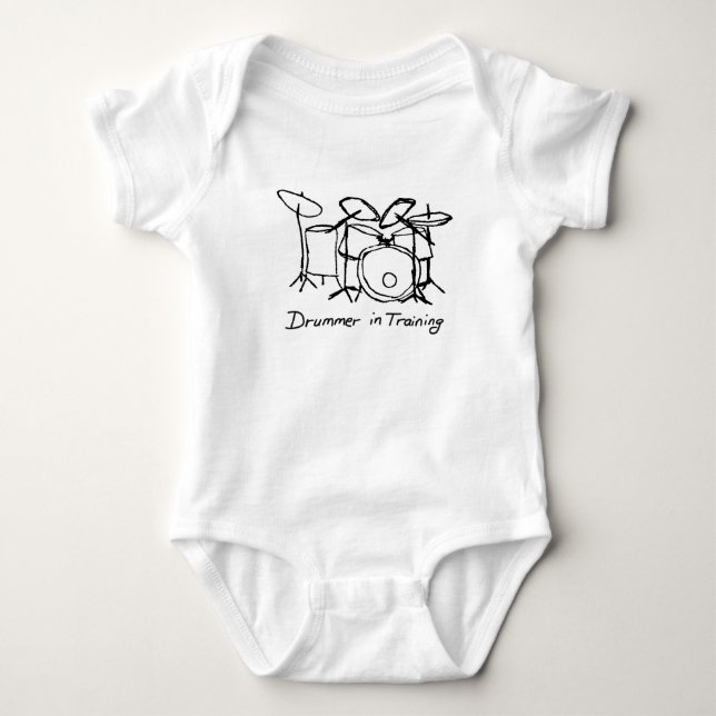 Schlagzeuger im Training Baby Strampler (Vorderseite)