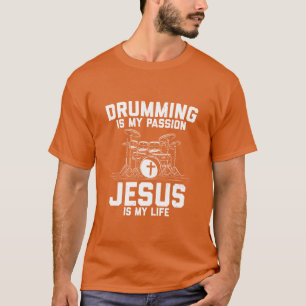 Schlagzeuger Jesus Trommeln Musik Schlagzeug Gesch T-Shirt