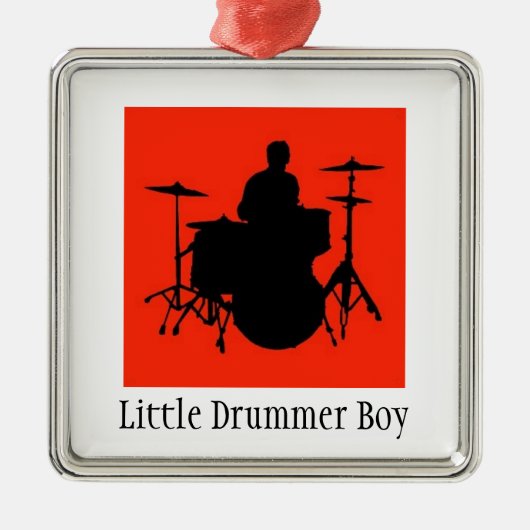 SCHLAGZEUGER-JUNGEN-Verzierung Silbernes Ornament (Vorne)
