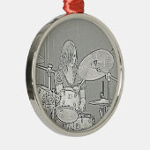 Schlagzeuger-Mädchen-Verzierung Ornament Aus Metall (Rechts)