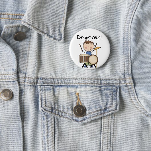 Schlagzeuger - männliche T-Shirts und Geschenke Button (Beispiel)