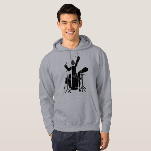 Schlagzeuger-SilhouetteHoodie Hoodie (Vorne ganz)